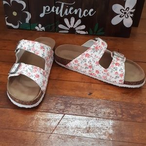 Joe Boxer floral "birkenstocks" size 10
